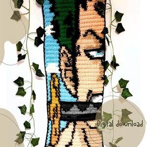 Anime Crochet Pattern Pirate | One Piece Inspired Tapestry Wall Hanging | Anime Home Decor, Printable Tapestry Crochet Chart