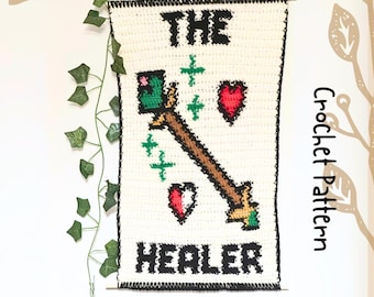 Haakpatroon wandtapijt, The Healer RPG Gamer Wall Hanging (digitale download haakschema)