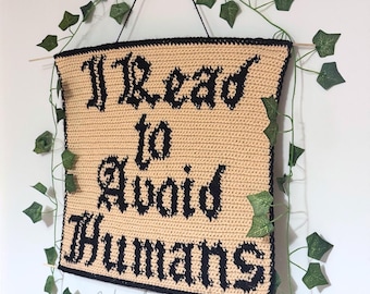 Tapestry Crochet Pattern PDF • Gothic Book Lover Wall Hanging