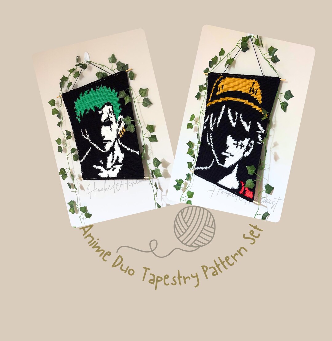 Anime Duo Crochet Tapestry Pattern Set | Beginner Friendly Pirate ...