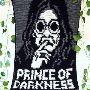Ozzy Osbourne Crochet Tapestry Pattern: Gothic Rock Wall Hanging (PDF Pattern)