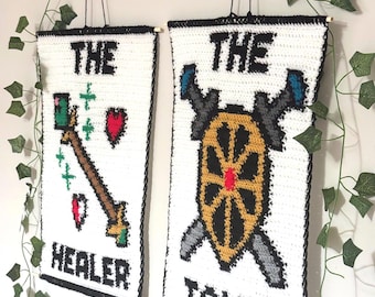 Tapestry Crochet Pattern Bundle, RPG Gamer Wall Hanging Charts (PDF Download)