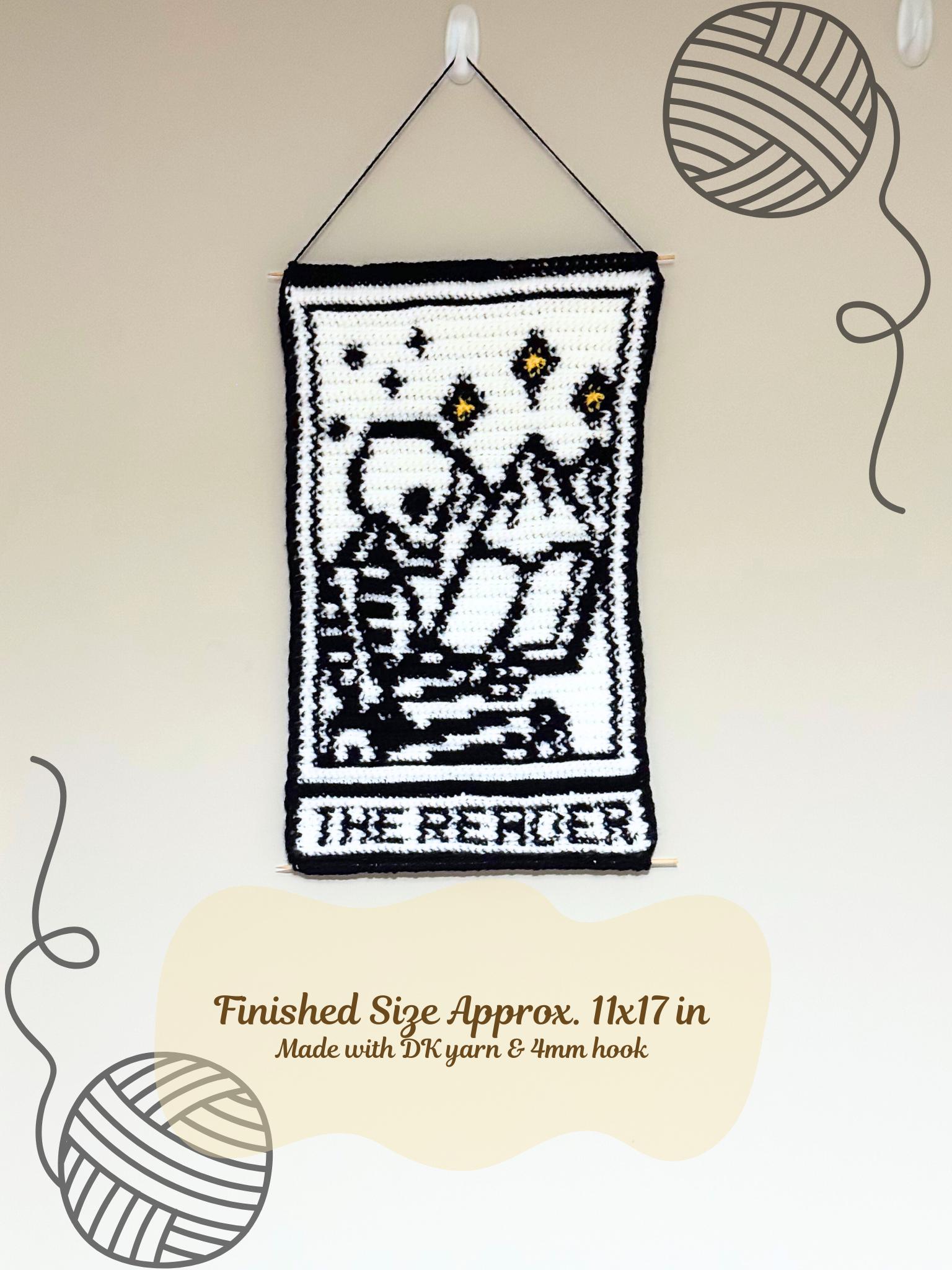 Tapestry Patterns.pdf Tapestry Crochet Pattern, Gothic Book Lover Tapestry Wall Hanging (PDF ...