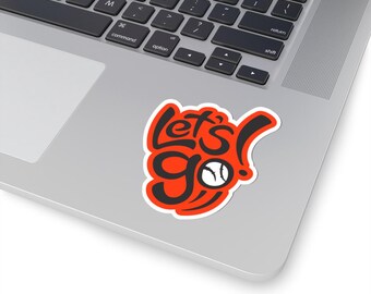 Baseball Stickers: Hand-Lettered Sports Fan Decals