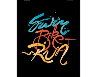 Triathlon Motivational Poster: Gym Wall Art, Sports Gift