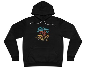 Swim Bike Run Triathlon Hoodie: Hand-Lettered Cozy Pullover
