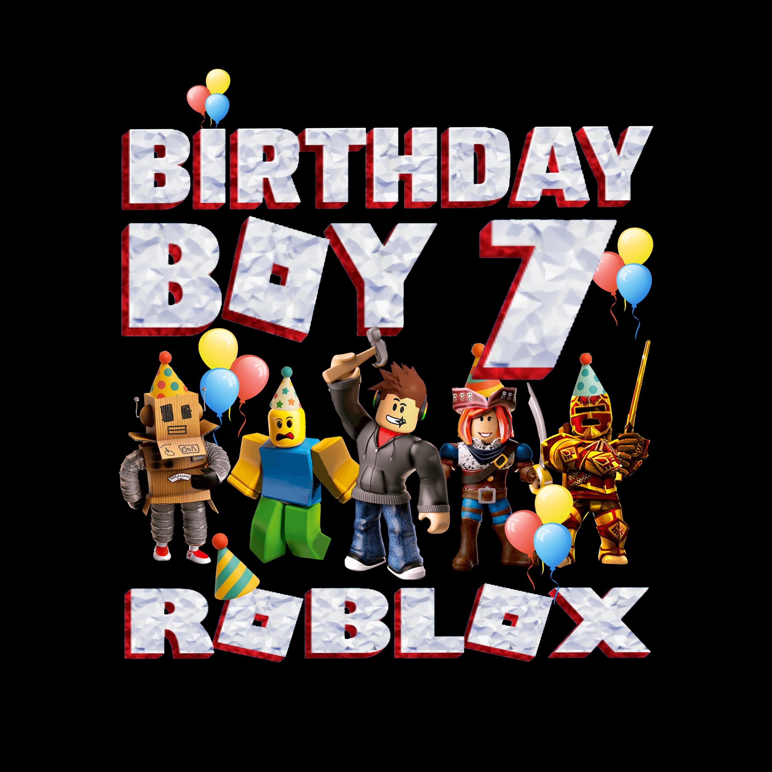 Roblox 7th Birthday Boy PNG Bundle (digital Download) - Etsy