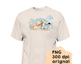 Akvarell Nalle Puh Clipart: Handritad PNG-illustration (digital nedladdning)