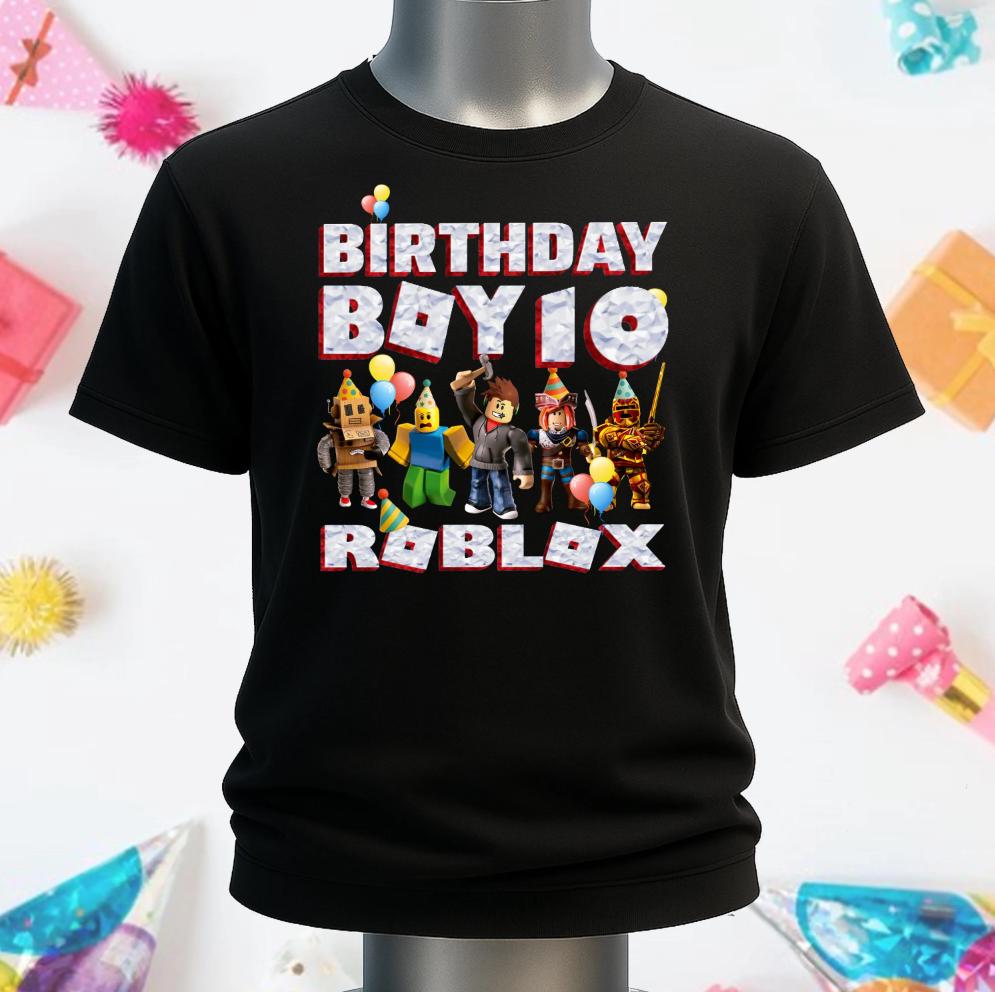 Roblox Birthday Boys Party Shirt Roblox Png 10th Birthday Cake