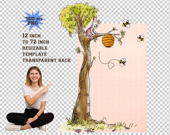 Winnie the Pooh Cutout Props: Baby Shower/Birthday Decor (PNG Digital Download, Set of 3)