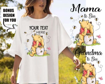 Mama to Bee Winnie the Pooh PNG Clipart Template: Customizable Design (Digital Download)