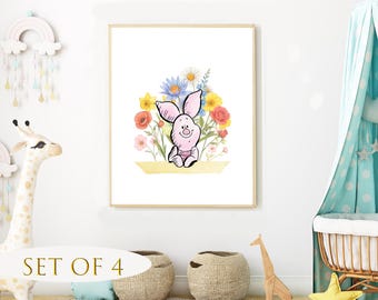 Winnie the Pooh Nursery Prints: Piglet, Tigger, Eeyore (Digital Download, 16x20 resizable PNGs)
