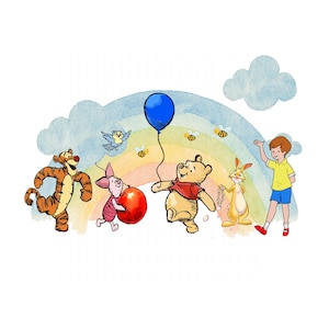 birthday pooh bear and friends png sublimation png piglet happy birthday pooh bear and friends cllipart png digital download