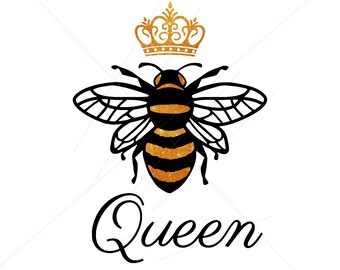 Imágenes prediseñadas de abeja reina, patrón de panal, etiquetas PNG (descarga digital)