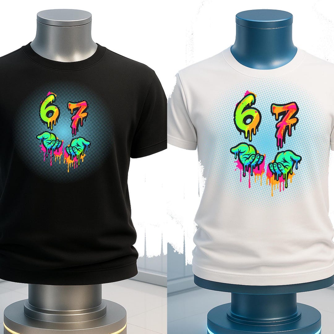 67 Six Seven Meme Trendy Designs Bundle Multicolor Digital Download Png ...