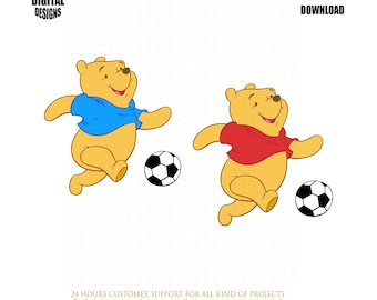 Winnie the Pooh Football PNG Clipart: T-Shirts, Mugs + Font (Digital Download)