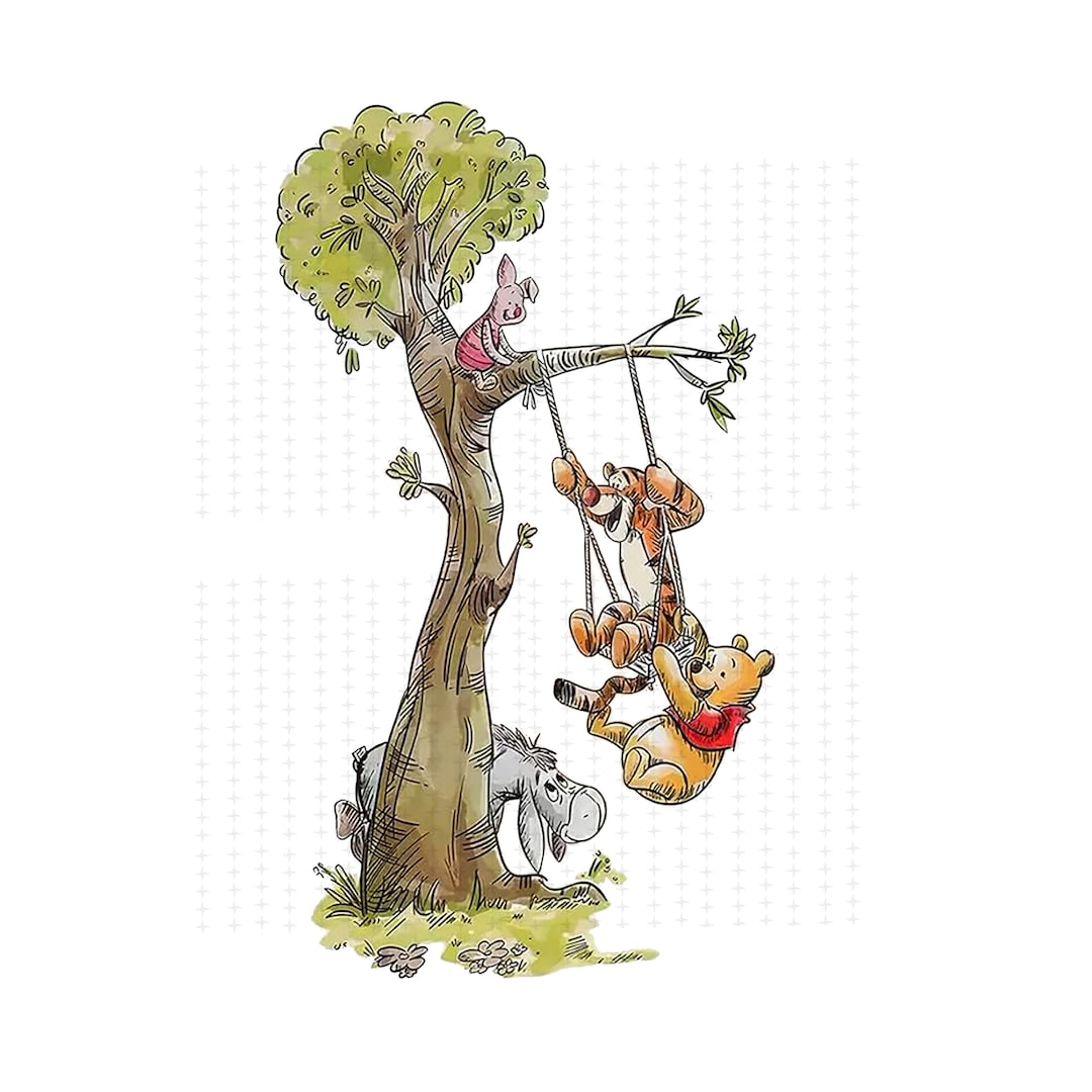 Winnie the Pooh & Tigger Tree Swing PNG: Honeycomb Clipart