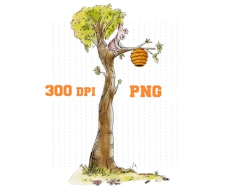 Winnie the Pooh Spring Tree PNG: Honeycomb & Friends Digital Art