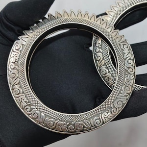 925 Sterling Silver Oxidized Bangles | Tribal Kada Bracelet | Handmade Ethnic Boho Jewelry for Women-antique silver kada