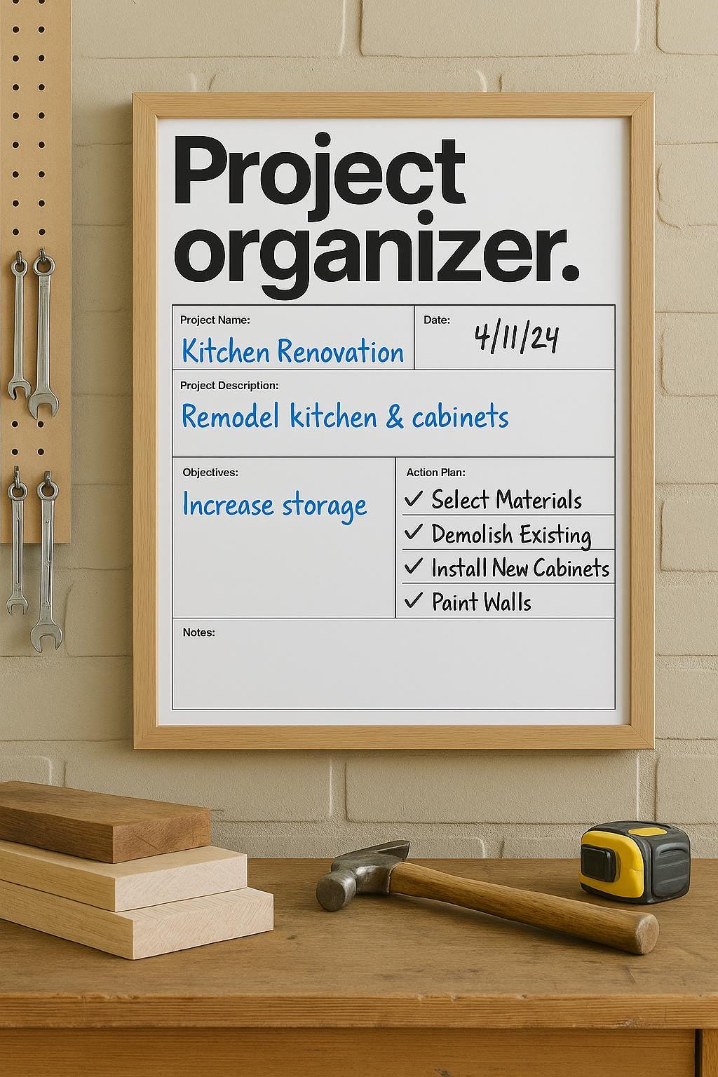 Organiser Project Minimalist Project Organizer | Printable Task Planner | Home Renovation ...