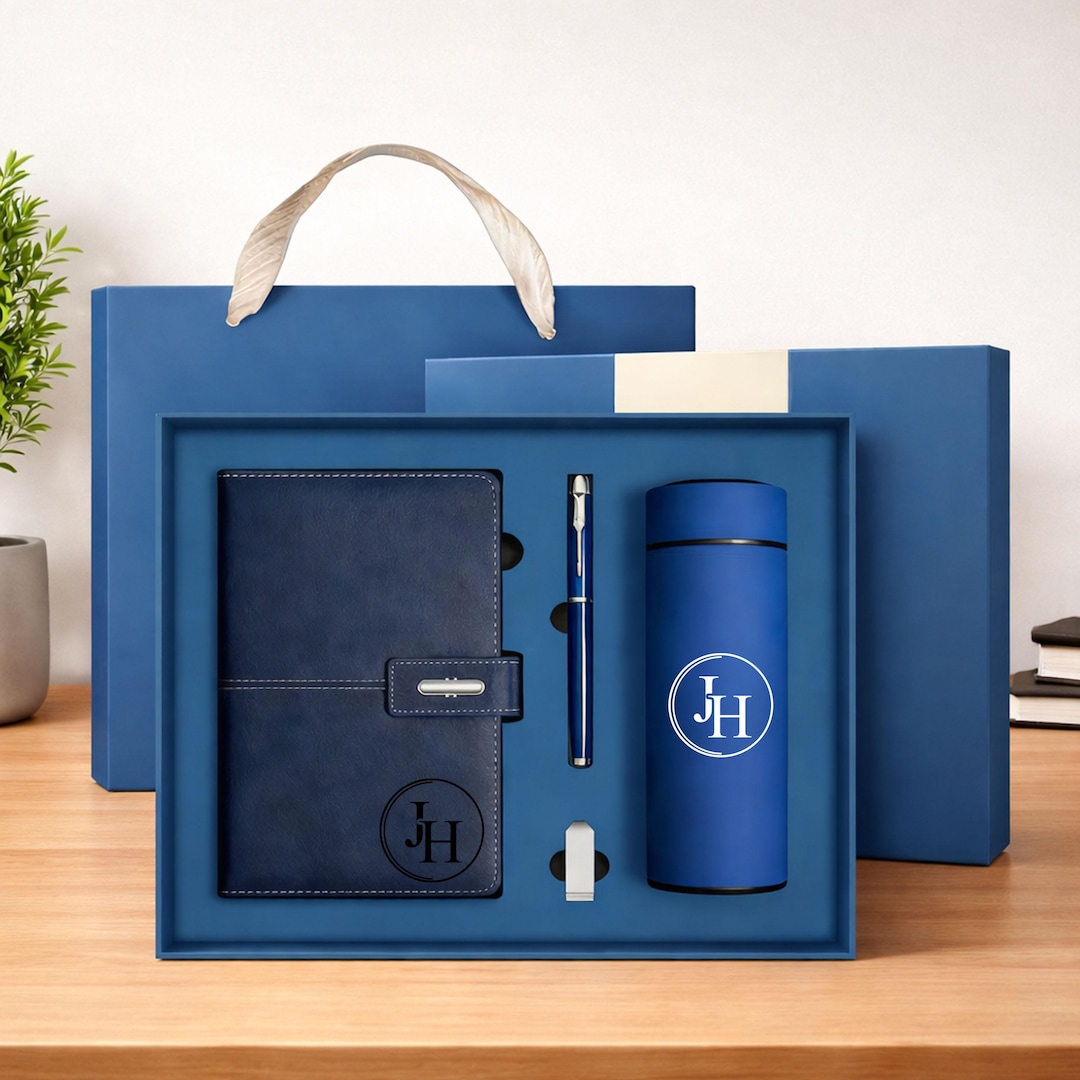 Custom Logo Corporate Notebook With Pen, Personalized Leather Notebook ...
