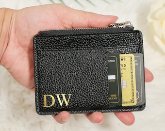 Herren-Kartenhalter Schlanke Brieftasche, personalisiert mit Initialen, Name, Datum oder Worten, ideales Vatertagsgeschenk von Sohn oder Tochter