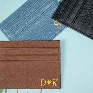 Best corporate gifts, Anniversary Credit Card Wallet, Custom initials Slim Card Wallet, Minimalistic, Unisex Slimline Design Wallet.