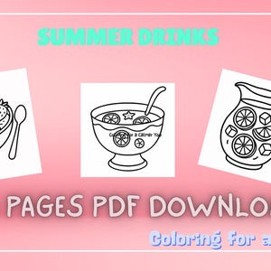 Summer Drinks Coloring Book | Drinks