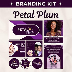 Beauty Salon Canva Branding Kit: Logo Templates, Instagram Posts, Business Cards, Email Signatures and More