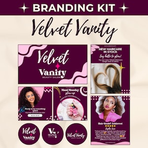Canva Retro Beauty Branding Kit – Logo Templates, Instagram Templates, Business Cards and More