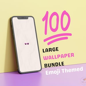 Pack de 100 fonds d'écran Emoji, fonds d'écran minimalistes pour iPhone et Android, arrière-plans de téléphone, téléchargement numérique instantané