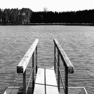 Black and White Lake Photo: Calm Nature Wall Art (Digital Download)