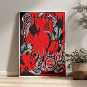 Gothic Horror Wandkunst • Gothic Abstrakt Poster • Digital Download