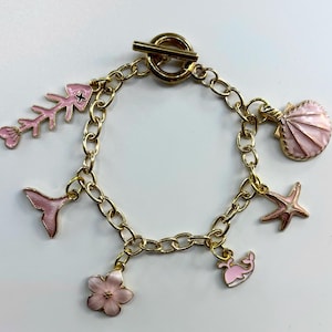 Gold Tone Customized Charm Bracelet