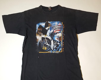 Vintage Harley Davidson T Shirt Mens Size XL Black 90s Los Angeles