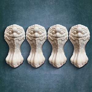 Patas de muebles Lion Paw, juego de 4, patas cabriolé de madera maciza, patas de mesa sin acabado para bricolaje, ideales para escritorio, sofá, estilo Reina Ana georgiano.