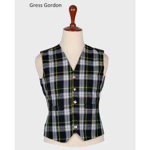 Gordon Dress Tartan Vest: Scottish Kilt Waistcoat - Highland Formal Wear