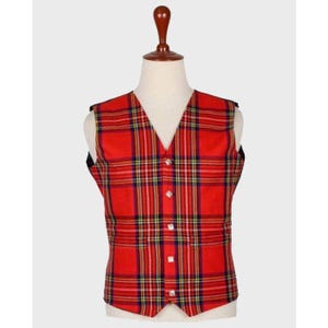 Royal Stewart Tartan Vest: Scottish Highland Kilt Waistcoat