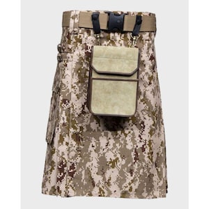 US Army Digital Camo Utility Kilt for Men – Military Tactical Cargo Kilt | Adjustable Combat Workwear Kilt | Digital Camouflage Utility Kilt