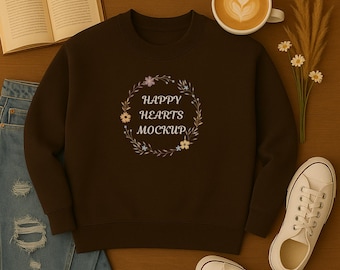 Gildan 18000 Dark Chocolate Mockup Flatlay Mockup Sweatshirt Mockup Gildan Mockup Mockup Print on Demand Digital Download