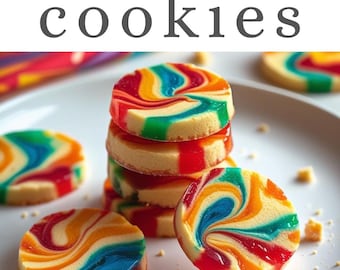 Rainbow Jello Sugar Cookies Recipe Card | Digital Download