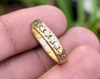 Handmade Solid Brass Star pattern Band ring for Women