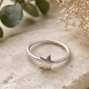 Handcrafted Star Toe Ring, Minimalist Silver Band, Coastal Style Accessory