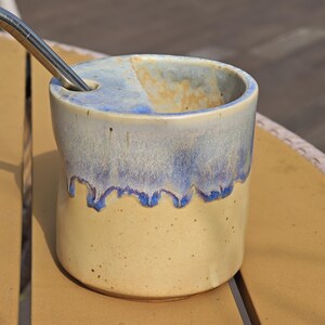 Custom Raku Ceramic Mug, Celestial Blue Glaze, Large 20.5oz Sipper image 12