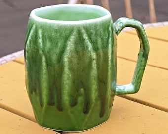 Handmade Forest Green Ceramic Mug: Woodland Pottery Tea Cup