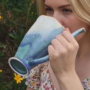 Jingdezhen Handmade Porcelain Built-in Straw Mug – Beer Cup, Modern Ceramic, Gift for Housewarming Christmas image 4