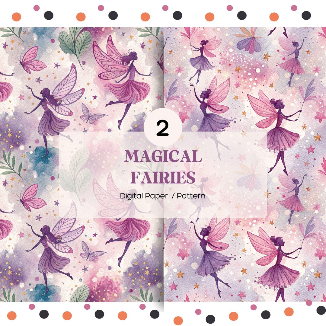 Magical Fairies Seamless Digital Paper | Fairy Patterns | Fantasy ...
