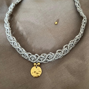 Adjustable Macrame Choker: Boho Festival Necklace with Stainless Steel