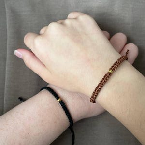 Handmade Macrame Bracelet | Minimalist Cord Friendship Jewelry | Adjustable Boho Couple Gift for Him & Her