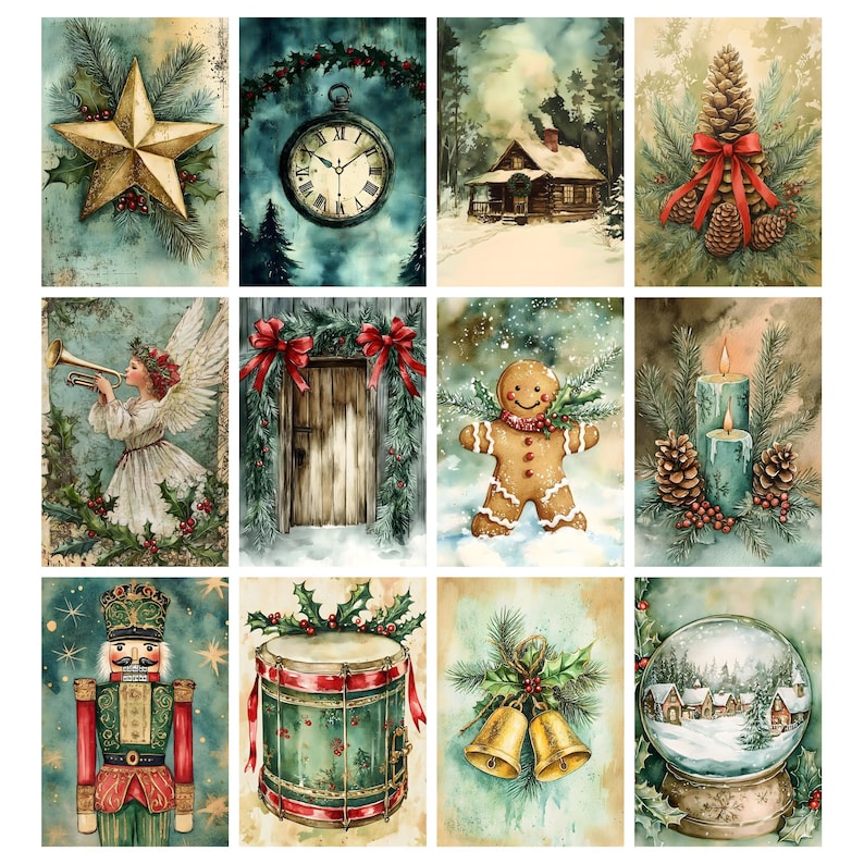 Vintage Christmas Junk Journal Printable Pages, Junk Journal Kit ...